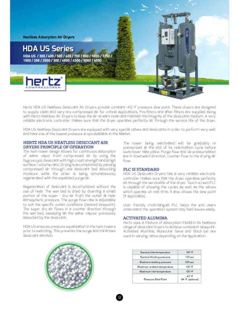 HDA Heatless Desiccant Dryer